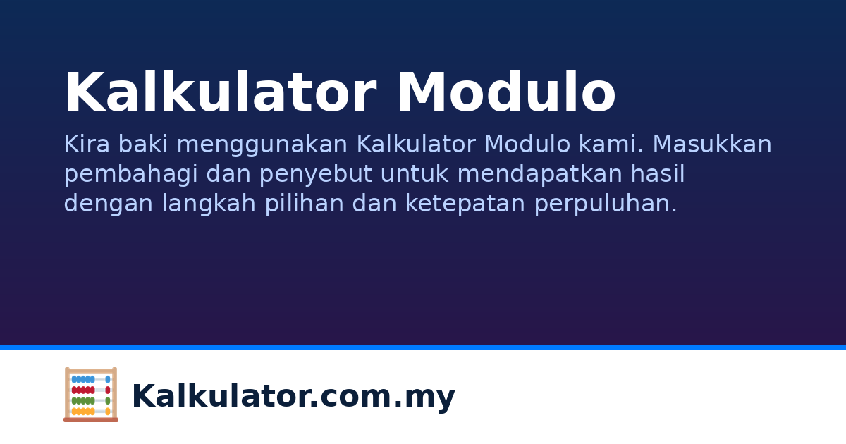 Kalkulator Modulo | Kalkulator.com.my